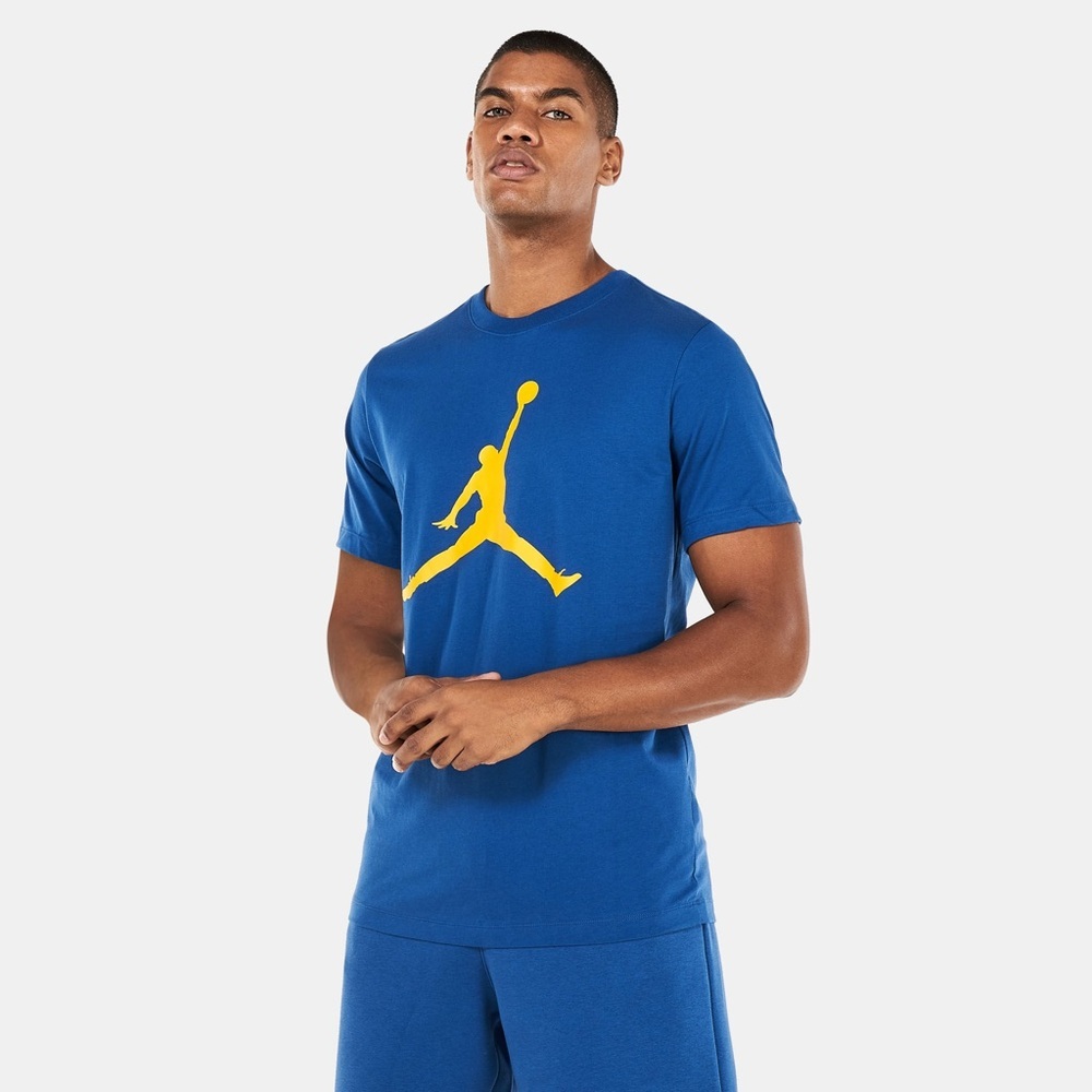 Nike Air Jordan Blue T-Shirt Gold Jumpman Logo Men’s Size Xl
